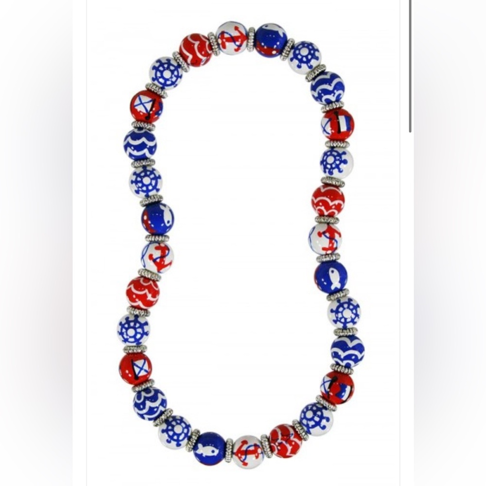 Angela Moore band painted nautical necklace